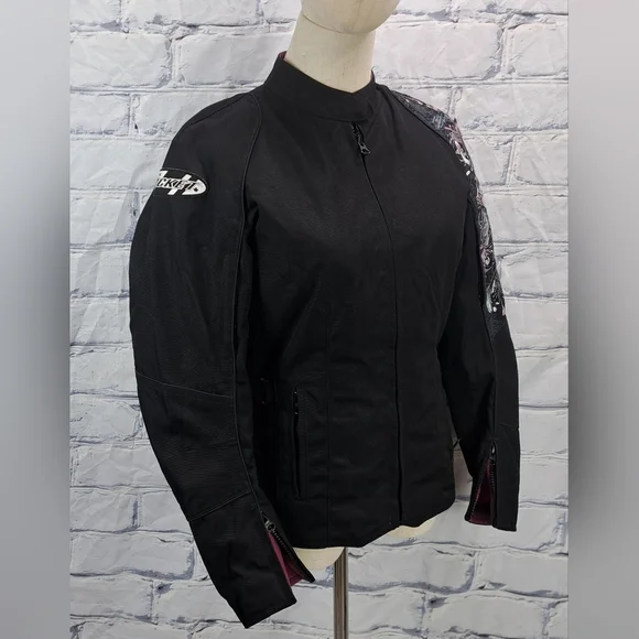 Joe Rocket Women's Motorcycle Jacket Pink Black Embellished Removable Liner XS - Picture 3 of 14